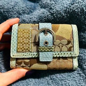 NWT Coach Monogram Sky Blue Wallet